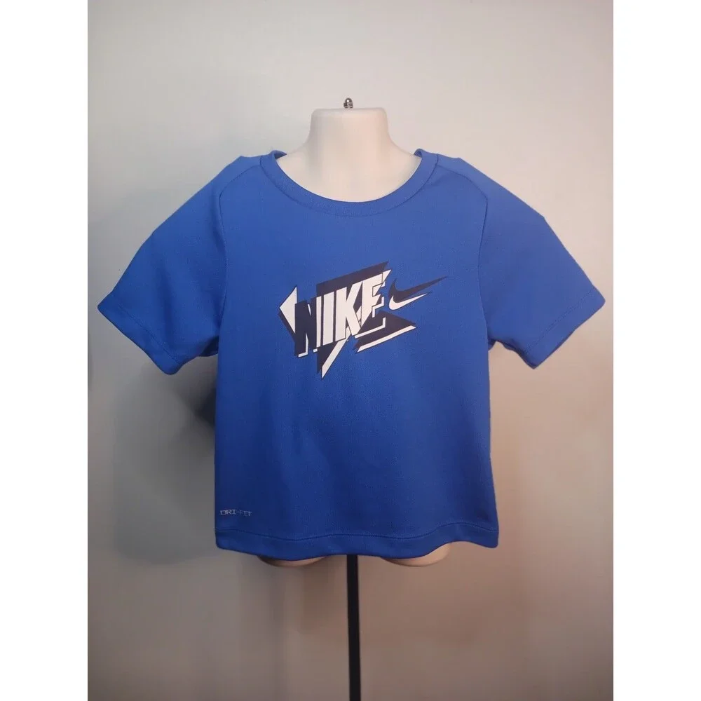 Nike Kids T-Shirt Dri Fit Nike Logo Breathable Soft Active Play Sports Sz. S